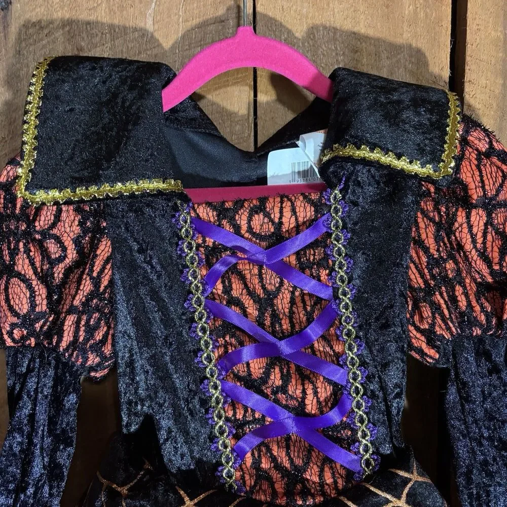 Rubie's Orange Spider Witch Girl's Small (5-6) Halloween Costume Dress Up - Picture 7 of 16